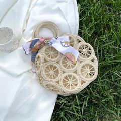 Semicircle Straw Rattan Handbag 2021 Summer Beach Shoulder Crossbody Bag