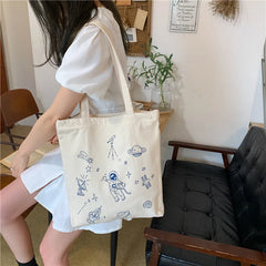 Large Capacity Canvas Shoulder Bag for Women All-match Tote Handbags