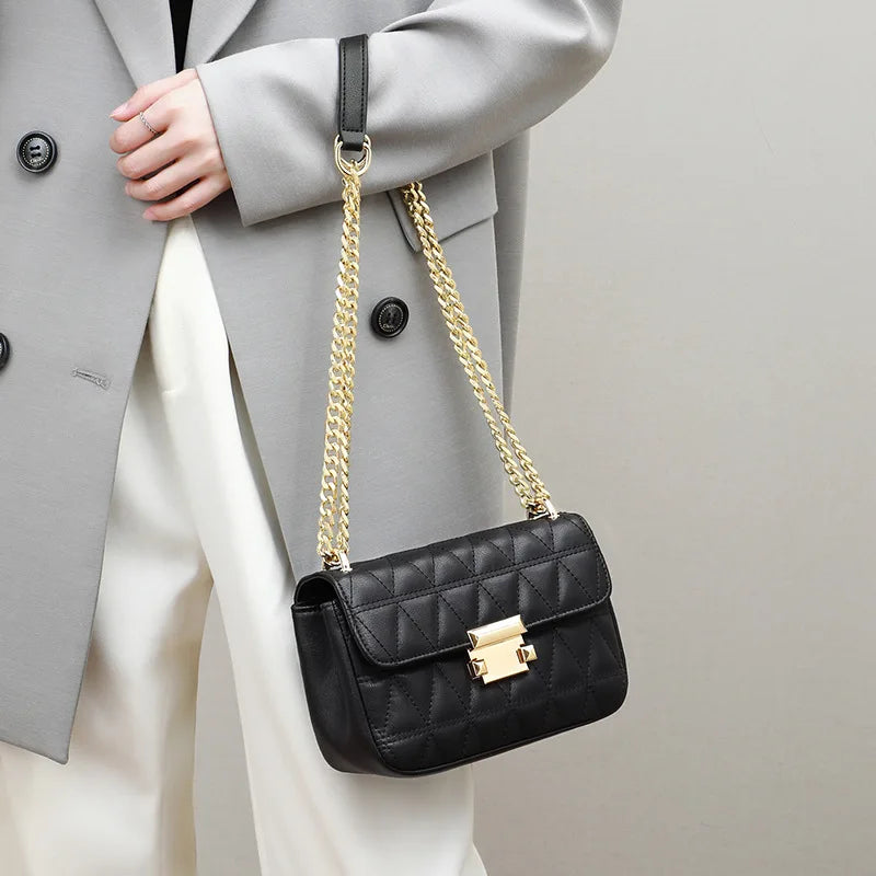 Shoulder Chains Bags Women Handbags Quilted Leather Crossbody Bag