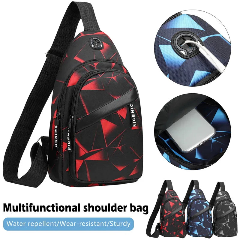 Men's Shoulder Crossbody Bag Short Travel Messenger Chest Bag