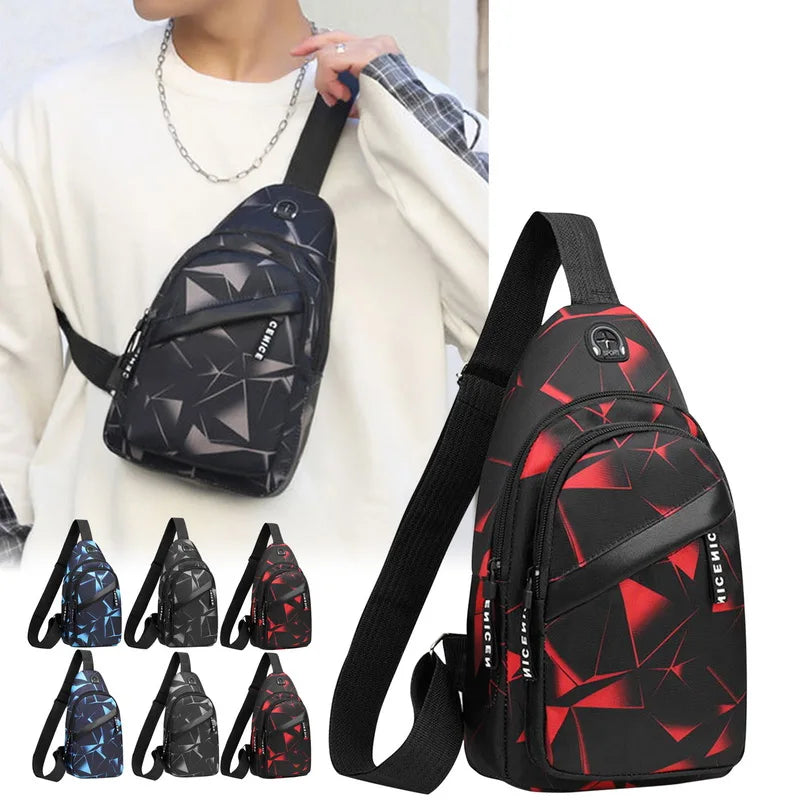 Men's Shoulder Crossbody Bag Short Travel Messenger Chest Bag