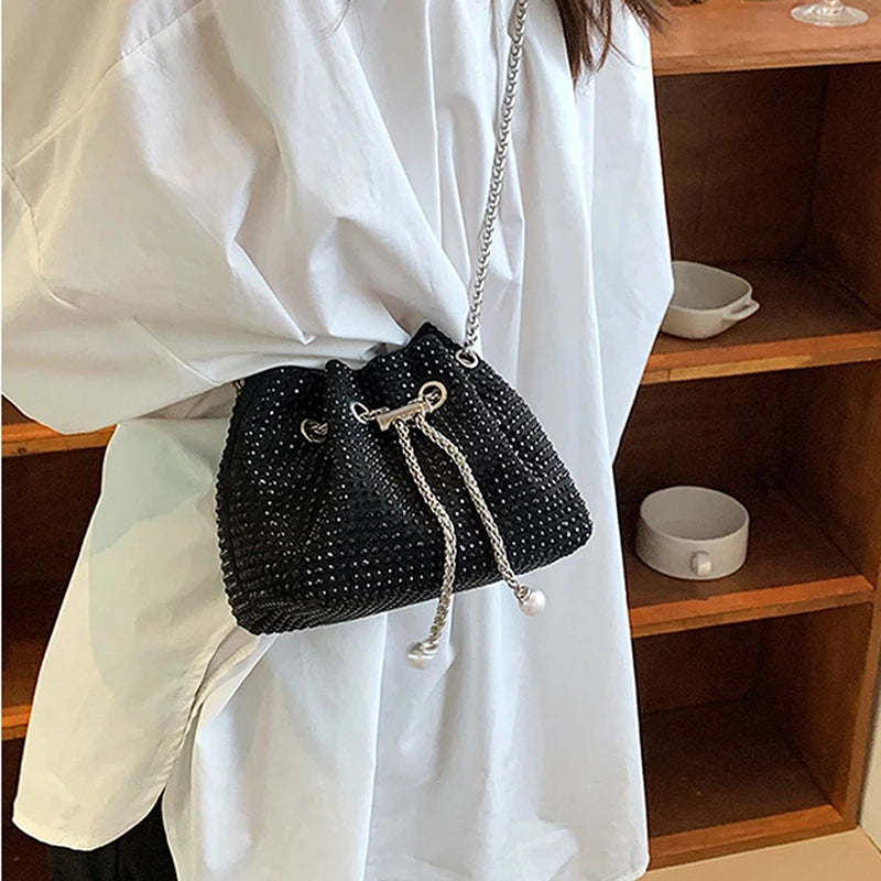 Rhinestone Shoulder Crossbody Bag Evening Clutch Purse Women Chain Handbags