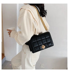 Retro Pu Leather Shoulder Crossbody Bag Tote Chain Handbag