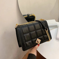 Retro Pu Leather Shoulder Crossbody Bag Tote Chain Handbag