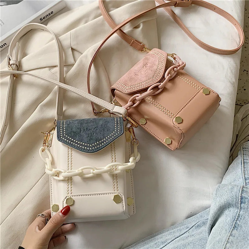 Shoulder Crossbody Bag for Women 2021New Contrast Mobile Phone Bag Messenger Bag
