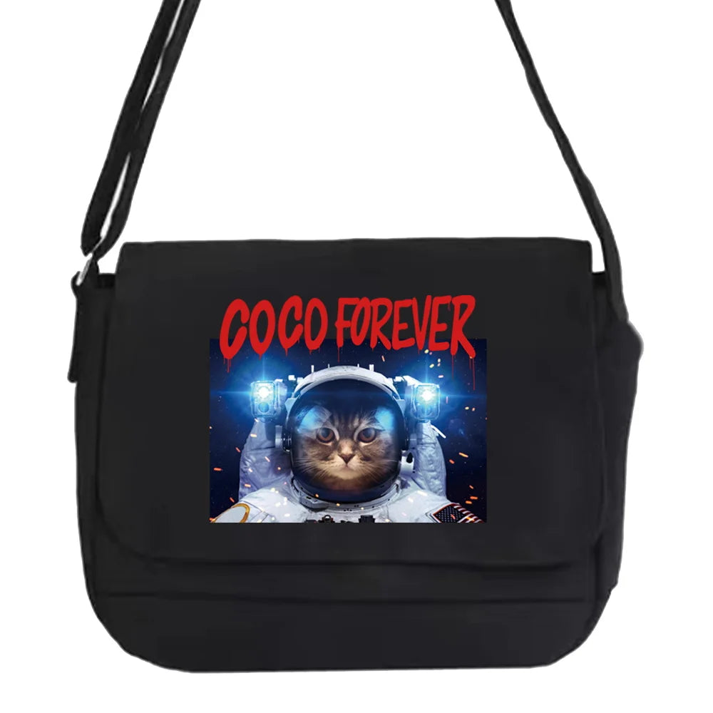 Harajuku Canvas Shoulder Messenger Bag Astronaut Pattern