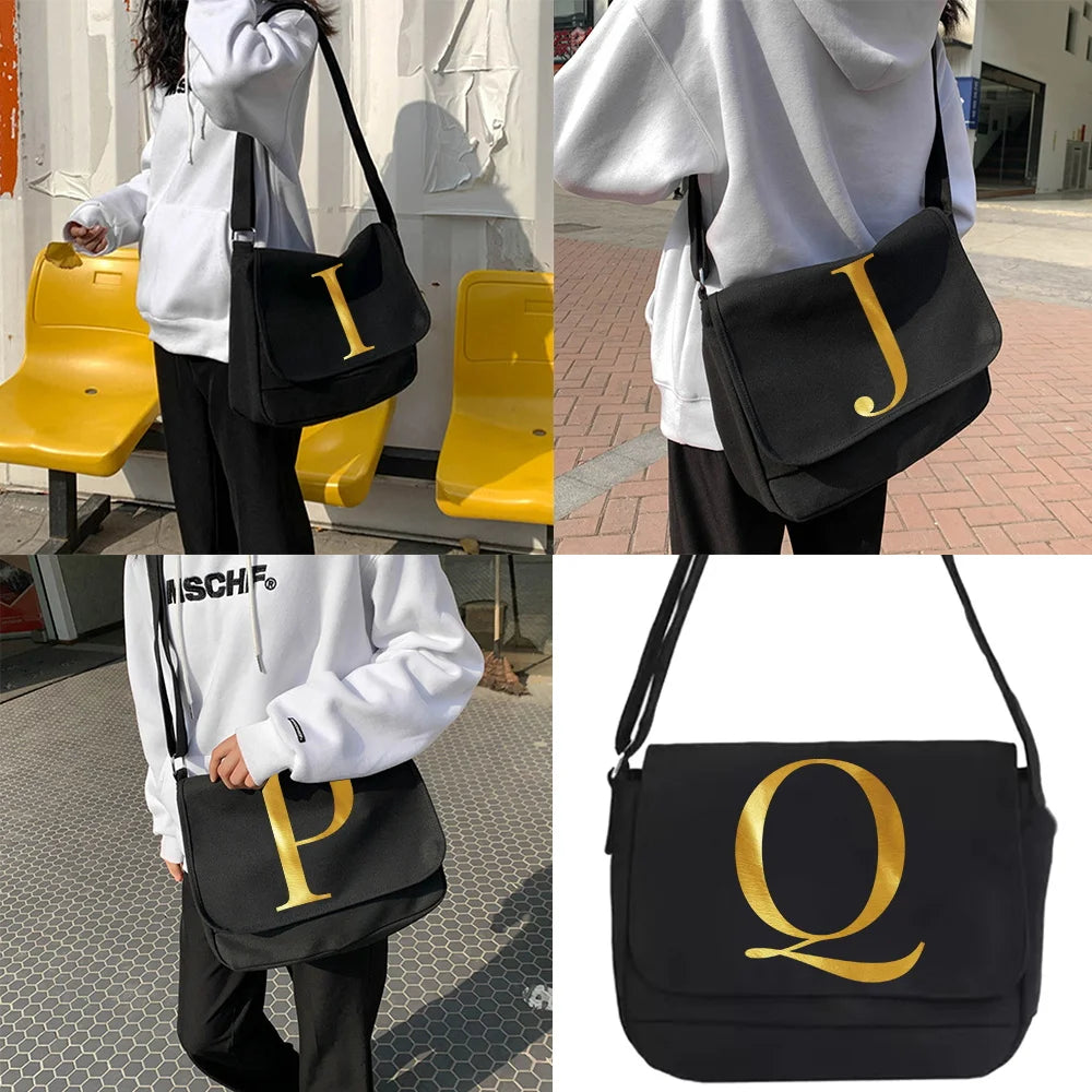 Harajuku Canvas Crossbody Bag Japanese Diagonal Pouch Girl Envelope Bag
