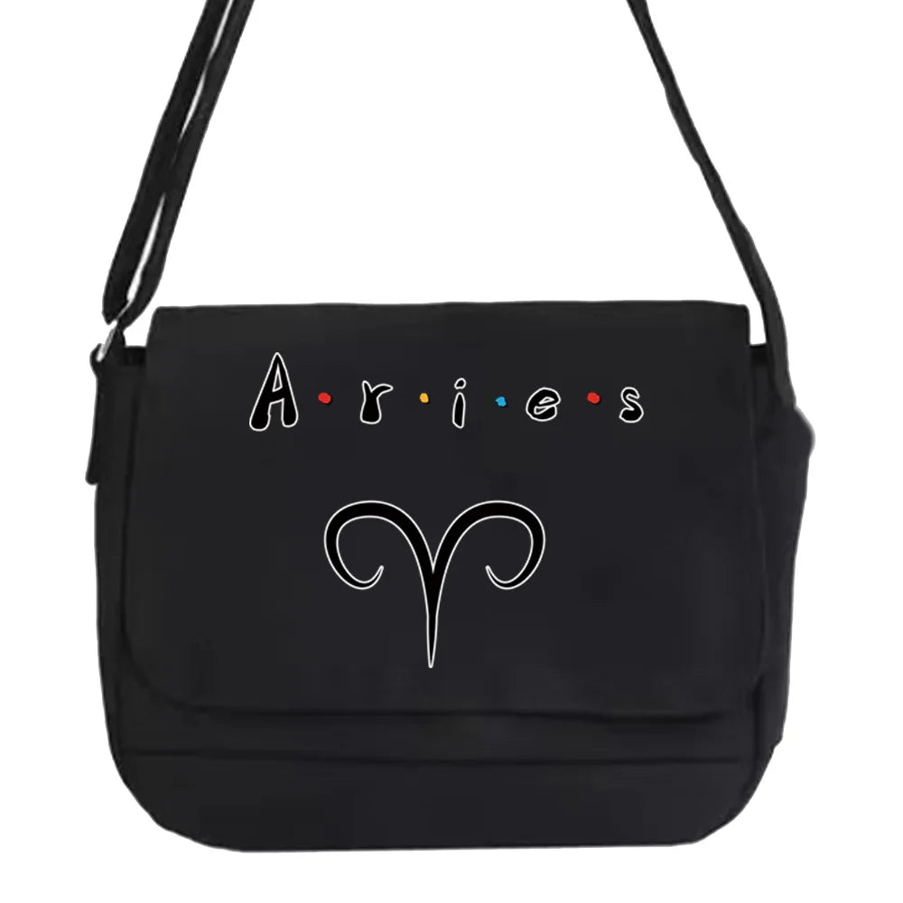 Harajuku Canvas Crossbody Bag Women Constellation Pattern