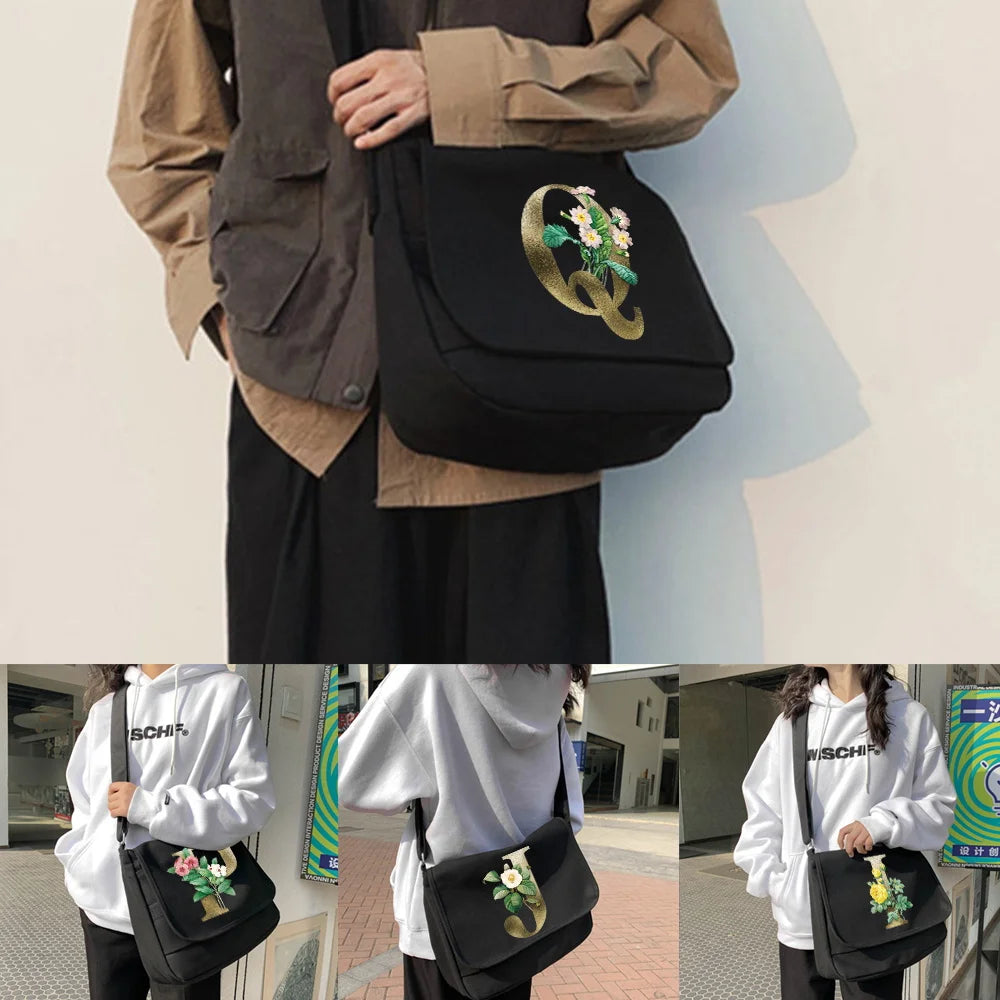 Harajuku Canvas Crossbody Bag Japanese Diagonal Pouch Student Envelope Bags