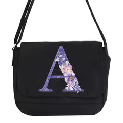Harajuku Crossbody Bag Purple Flower Pattern