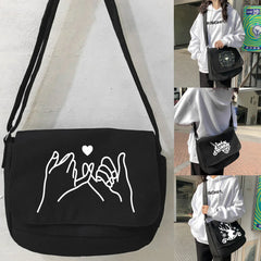 Harajuku Canvas Crossbody Bag Women Japanese Diagonal Pouch Student Envelope Bag