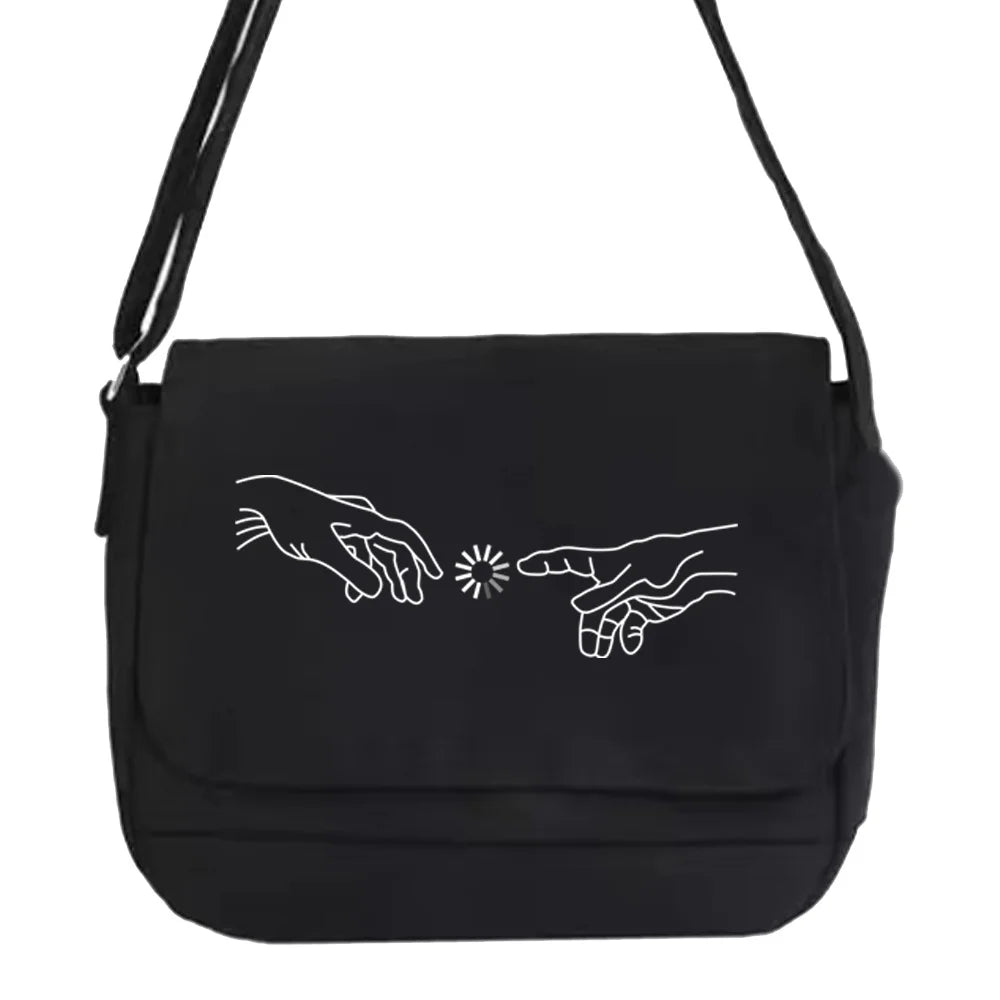 Harajuku Canvas Crossbody Bag Women Japanese Diagonal Pouch Student Envelope Bag