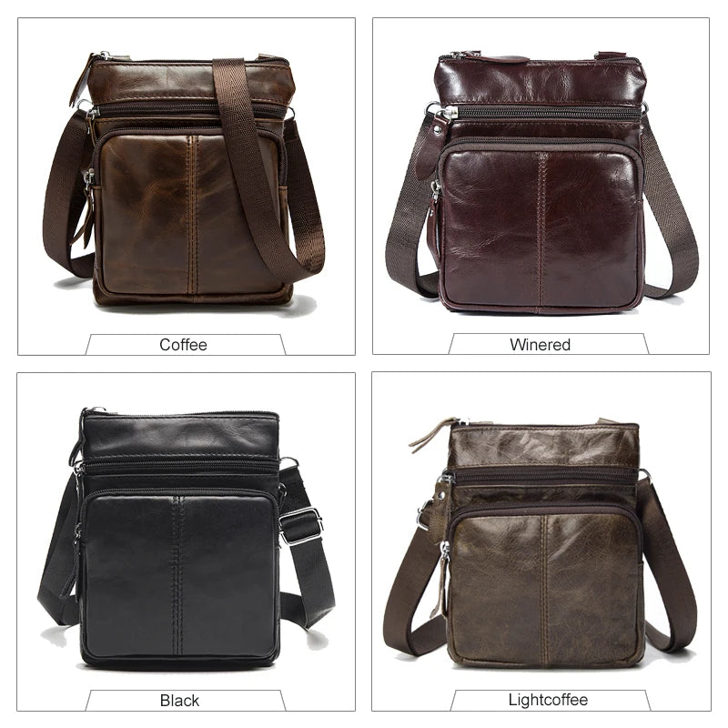 Leather Shoulder Messenger Bag Briefcase for Office Work