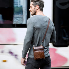 Leather Shoulder Messenger Bag Briefcase for Office Work