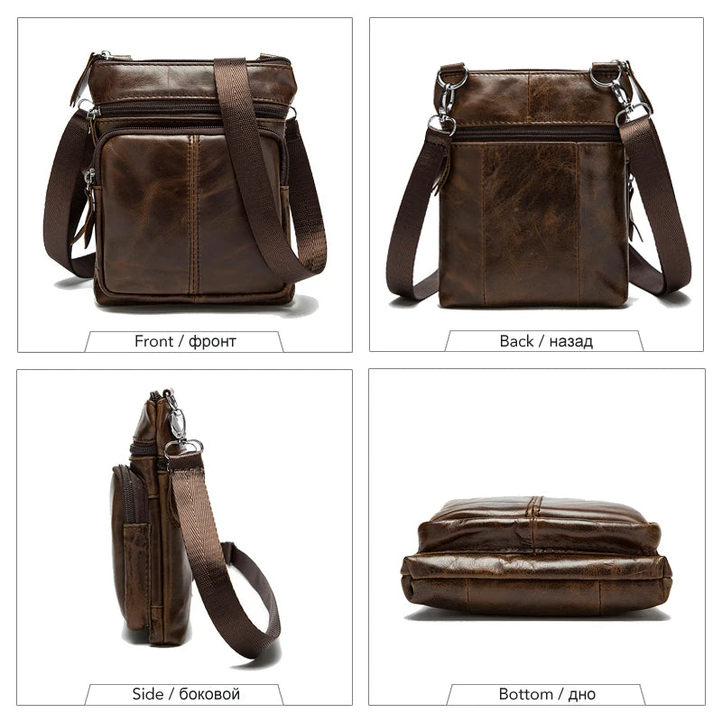 Leather Shoulder Messenger Bag Briefcase for Office Work