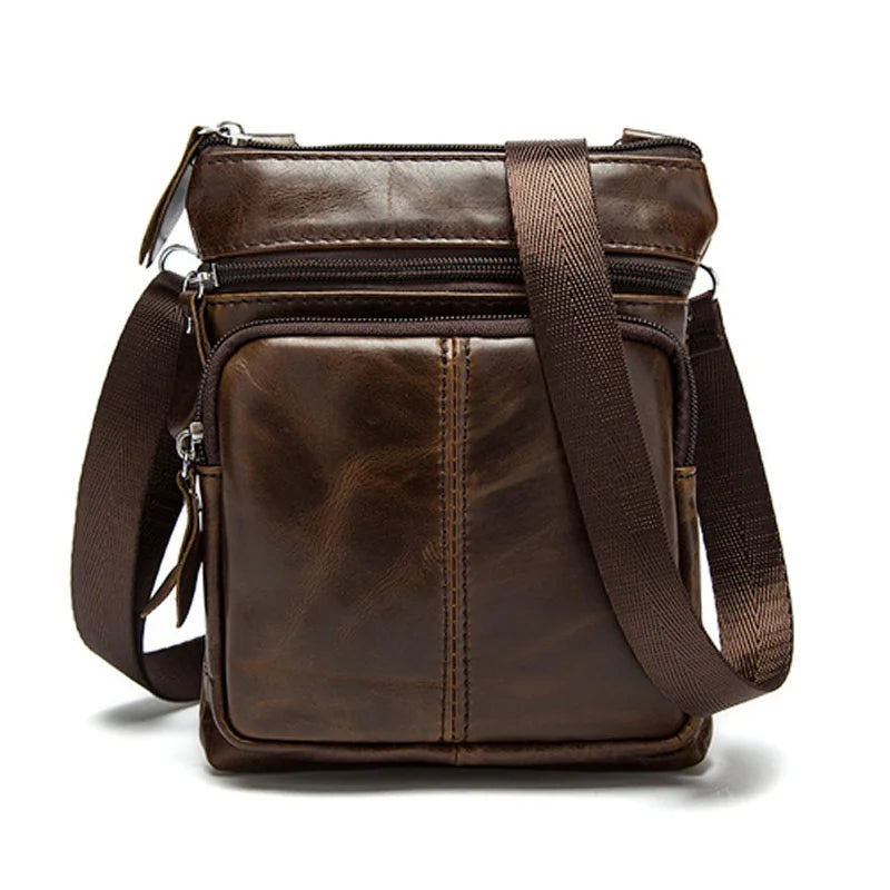 Leather Shoulder Messenger Bag Briefcase for Office Work
