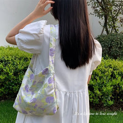 Grape Pattern Shopping Bag for Women, Sweet Underarm Shoulder Bag