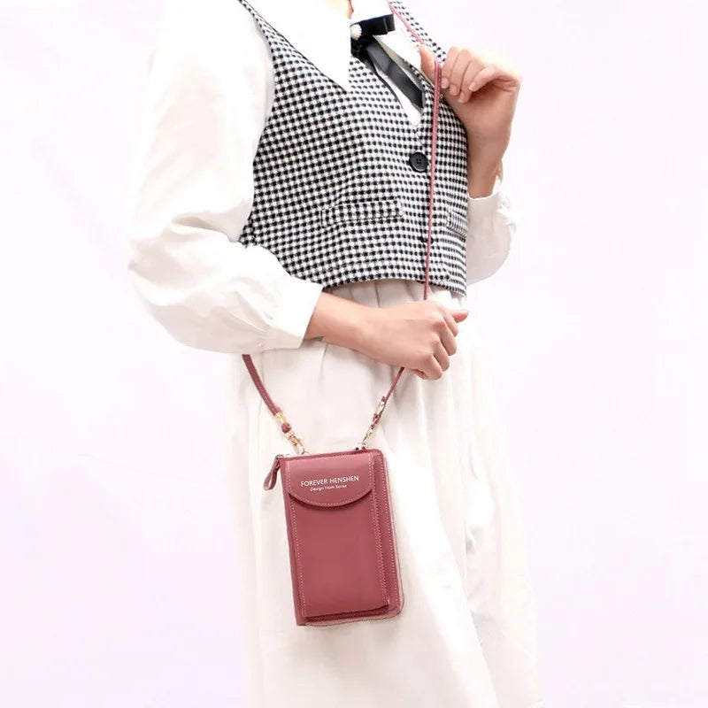 Shoulder Wallet Women Phone Wallet Purse Bag Handbag Long Wristlet Wallets