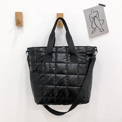 Nylon Cotton Soft Women Handbag Totes Warm Winter Female Large Capacity Crossbod