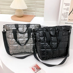 Nylon Cotton Soft Women Handbag Totes Warm Winter Female Large Capacity Crossbod