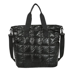 Nylon Cotton Soft Women Handbag Totes Warm Winter Female Large Capacity Crossbod