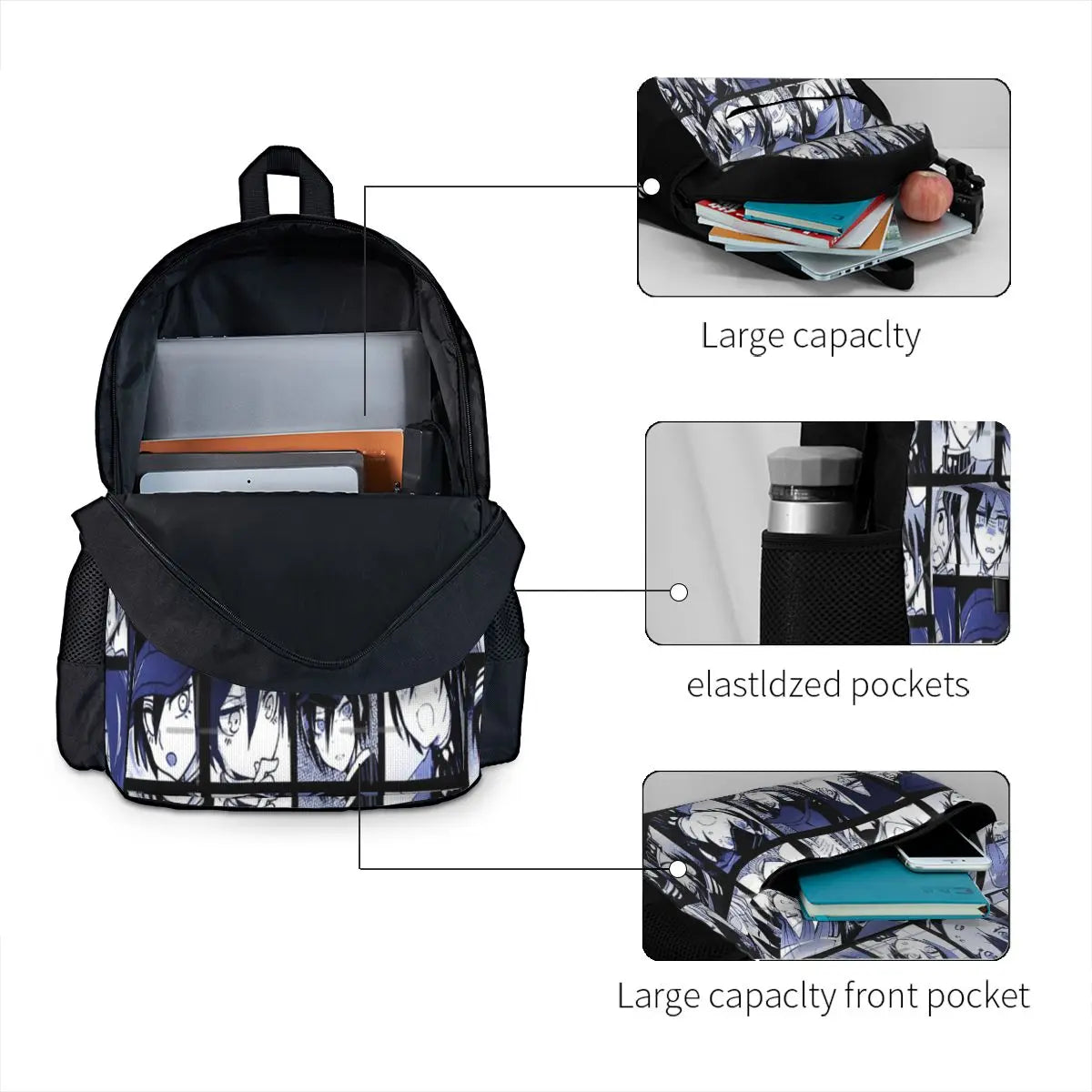Shuichi Manga Collection Colored Backpacks For Men and Women