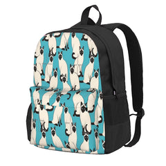 Siamese Cats on Turquoise Backpacks Men's & Women's Vintage Bags