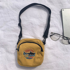 Canvas Shark Shoulder Bag Small Crossbody Purse