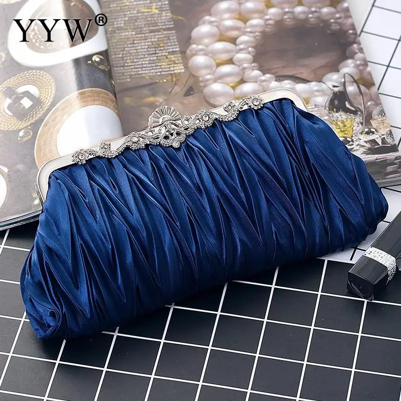 Silk Evening Handbags Cocktail Clutches Chain Dinner Bag