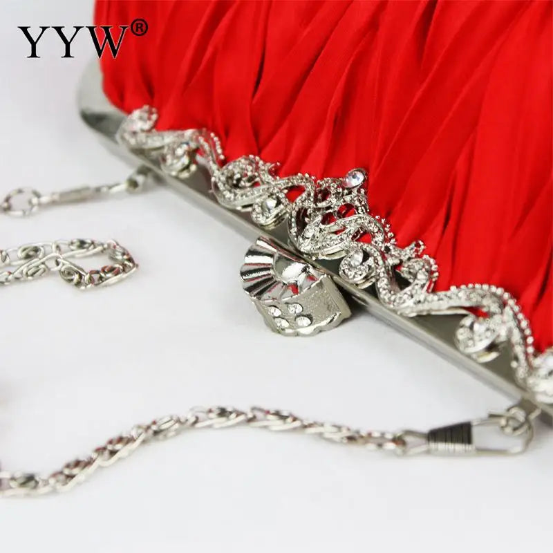 Silk Evening Handbags Cocktail Clutches Chain Dinner Bag