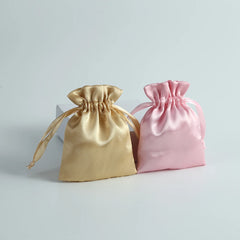 Silk Satin Storage Drawstring Bag Jewelry Pouch Gift Pouches