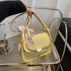 Contrast Crossbody Bag Silk Scarf Handheld One Shoulder Bag