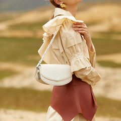 Silk Scarf Shoulder Bags Crossbody Bag For Ladies PU Cover Camera Bag