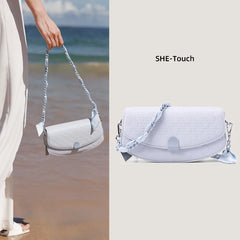 Silk Scarf Shoulder Bags Crossbody Bag For Ladies PU Cover Camera Bag