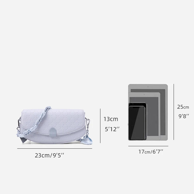 Silk Scarf Shoulder Bags Crossbody Bag For Ladies PU Cover Camera Bag