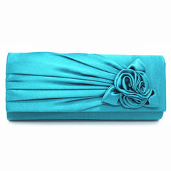 Silk Women Evening Party Bags Clutch Bag Flower With Chain Small Shoulder Handba