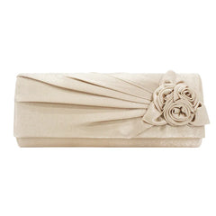 Silk Women Evening Party Bags Clutch Bag Flower With Chain Small Shoulder Handba
