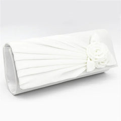 Silk Women Evening Party Bags Clutch Bag Flower With Chain Small Shoulder Handba
