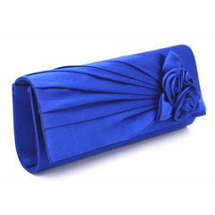 Silk Women Evening Party Bags Clutch Bag Flower With Chain Small Shoulder Handba