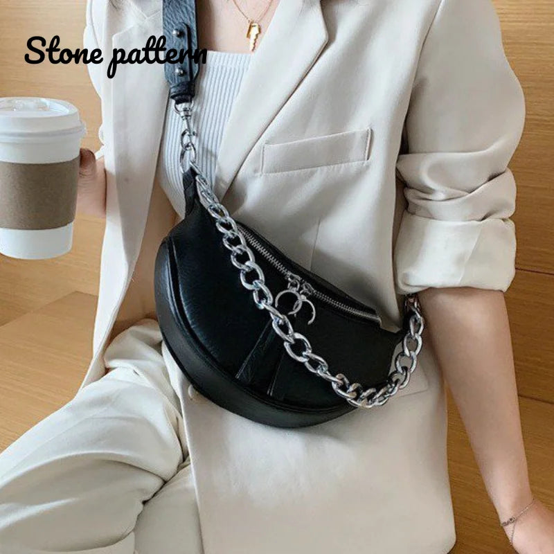 Silver Chain Crossbody Bags For Women Shoulder Messenger Handbags