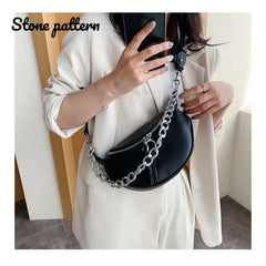 Silver Chain Crossbody Bags For Women Shoulder Messenger Handbags