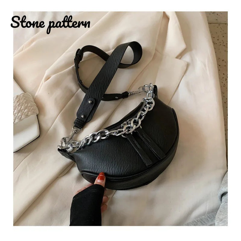 Silver Chain Crossbody Bags For Women Shoulder Messenger Handbags