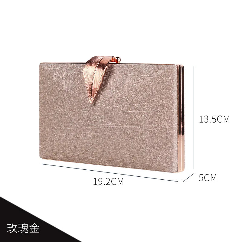 Silver Clutch Bags Womens High Wedding Purse and Handbags Leaf Shape