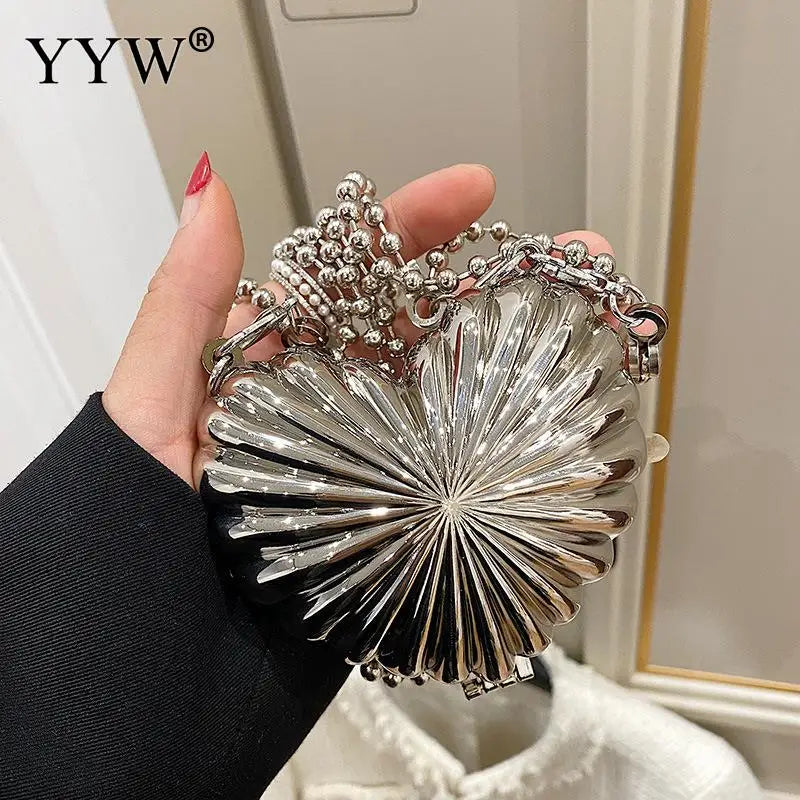 Silver Sling Handbag Crossbody Bag Mini Evening Bags Clutch Wallet Prom Purse
