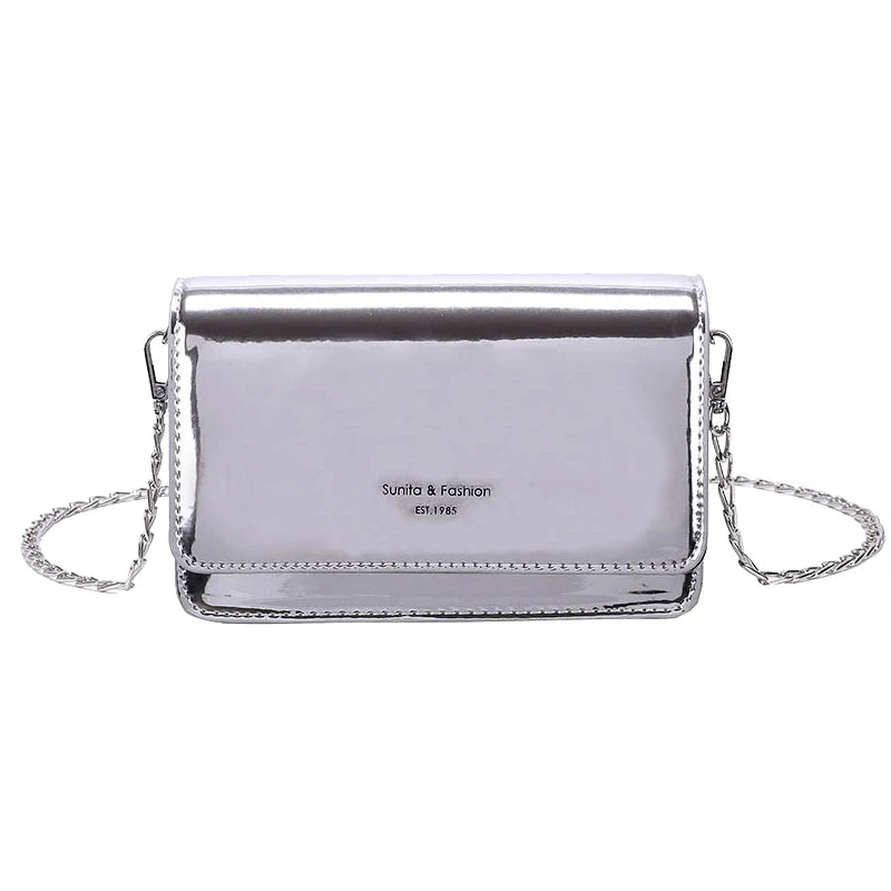 Silver Chain Shoulder Bag for Women Summer Crossbody Bags