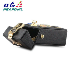 Women's Silver Evening Clutch Bag with Diamonds