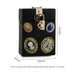 Women's Silver Evening Clutch Bag with Diamonds
