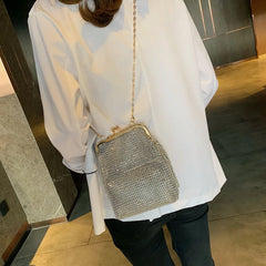 Silver Metal Women Party Clutch Bag Punk Purses and Handbags Female Evening Bag