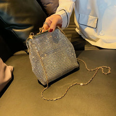 Silver Metal Women Party Clutch Bag Punk Purses and Handbags Female Evening Bag