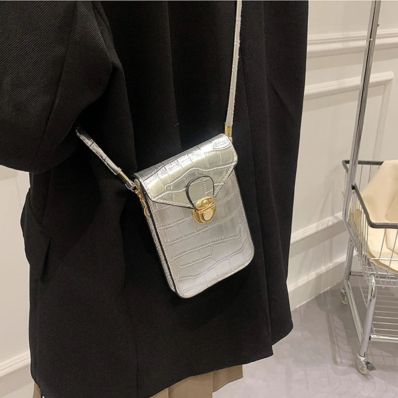 Crocodile Leather Wallet Women Purse Phone Pouch Crossbody Bag